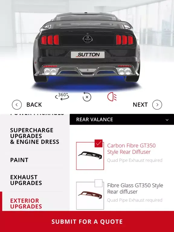 Sutton Mustang Configurator iPad  स्क्रीनशॉट