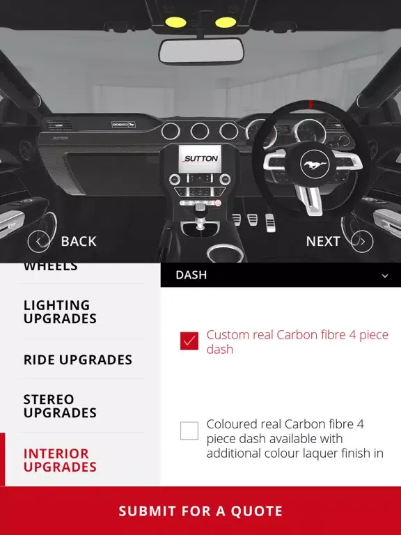 Sutton Mustang Configurator iPad  स्क्रीनशॉट
