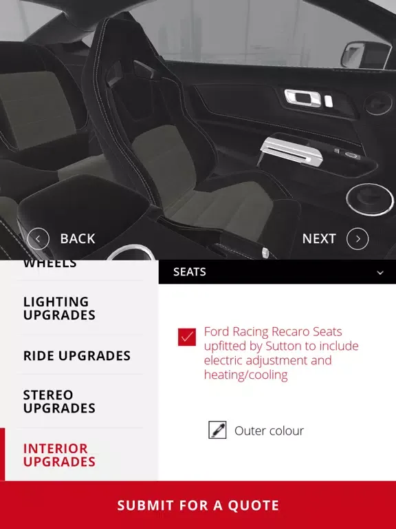 Sutton Mustang Configurator iPad  स्क्रीनशॉट