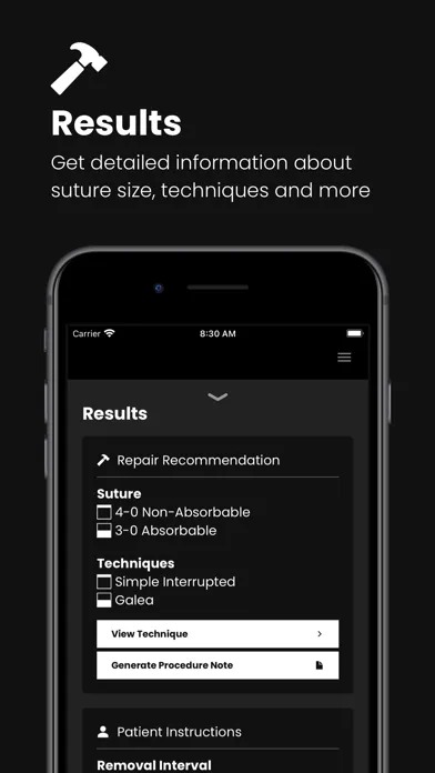 Zrzuty ekranu Suture: Laceration Repair App