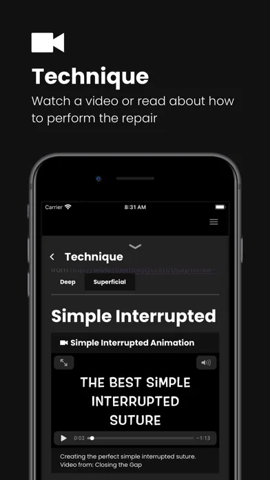 Zrzuty ekranu Suture: Laceration Repair App
