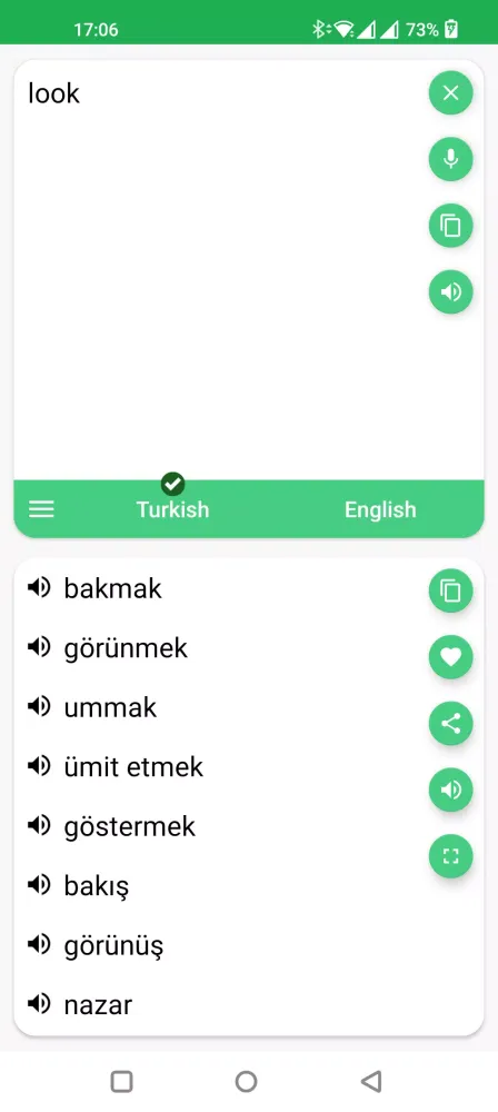 Turkish - English Translator Screenshots