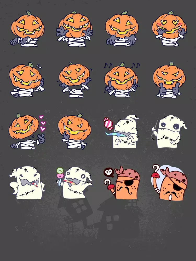 Capturas de tela do Halloween Monsters StickerPack iPad 