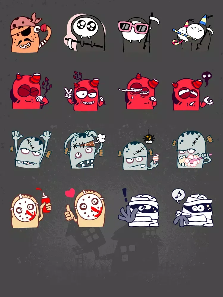 Capturas de tela do Halloween Monsters StickerPack iPad 