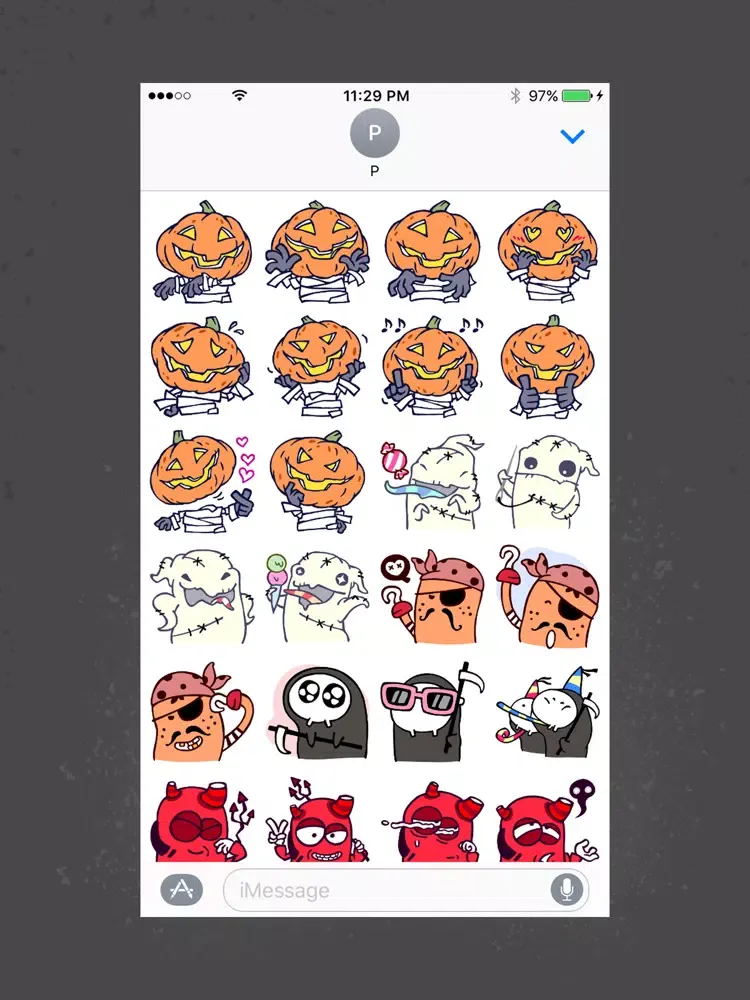 Capturas de tela do Halloween Monsters StickerPack iPad 