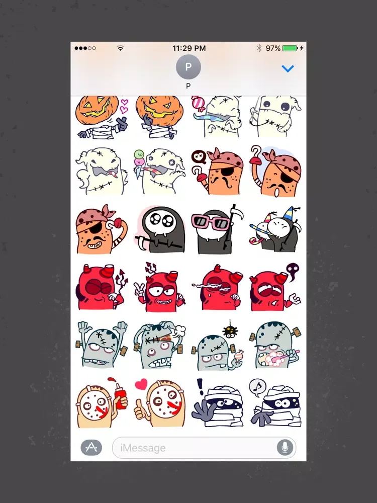 Capturas de tela do Halloween Monsters StickerPack iPad 