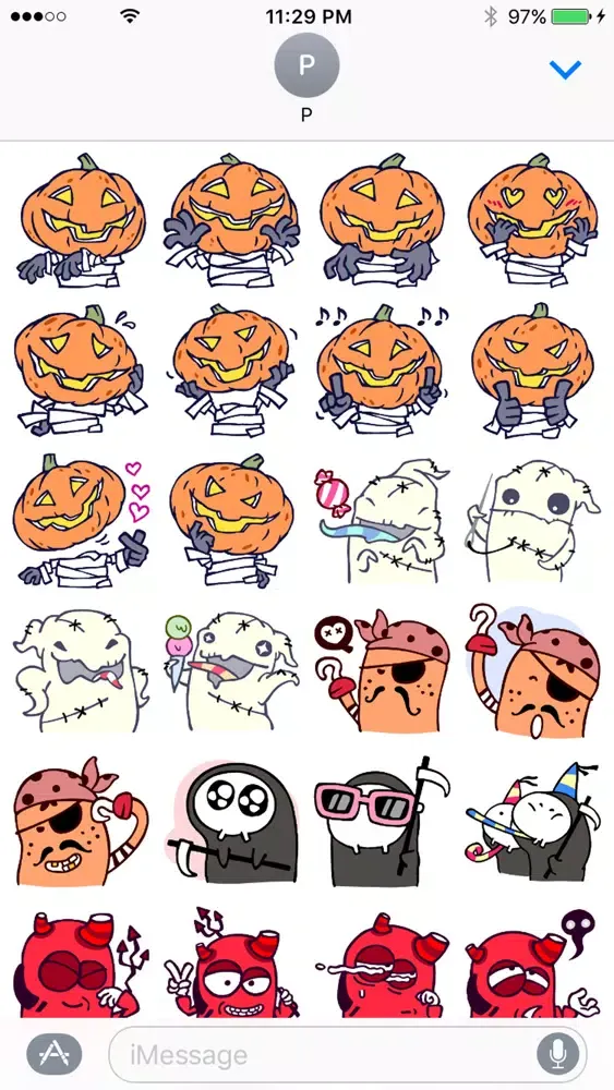 Capturas de tela do Halloween Monsters StickerPack