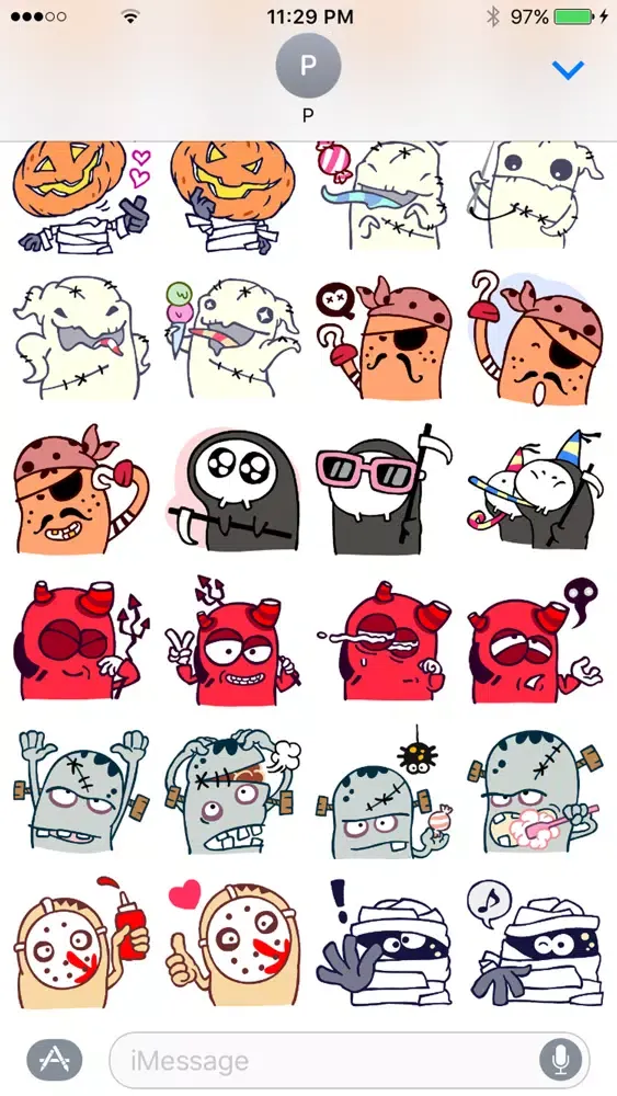 Capturas de tela do Halloween Monsters StickerPack