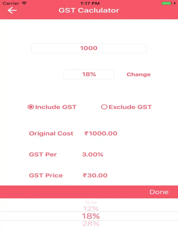Ảnh chụp màn hình của India GST Calculator And Guide iPad 