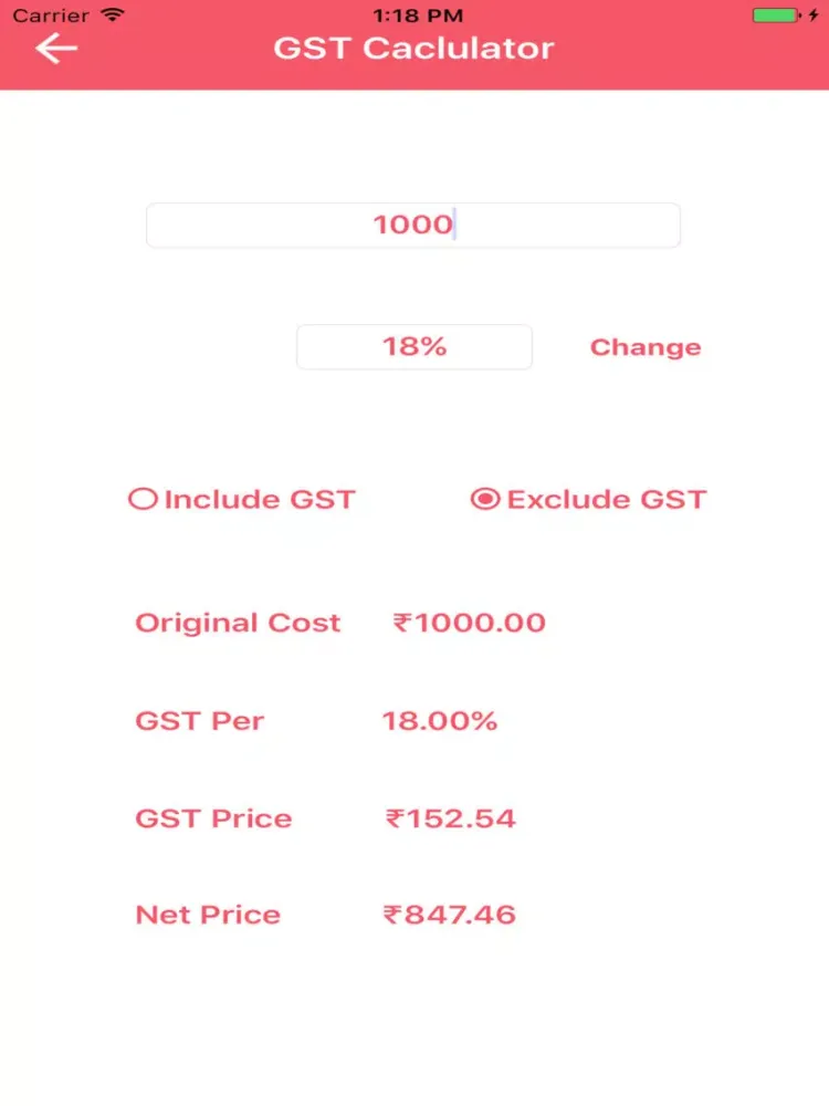 Ảnh chụp màn hình của India GST Calculator And Guide iPad 