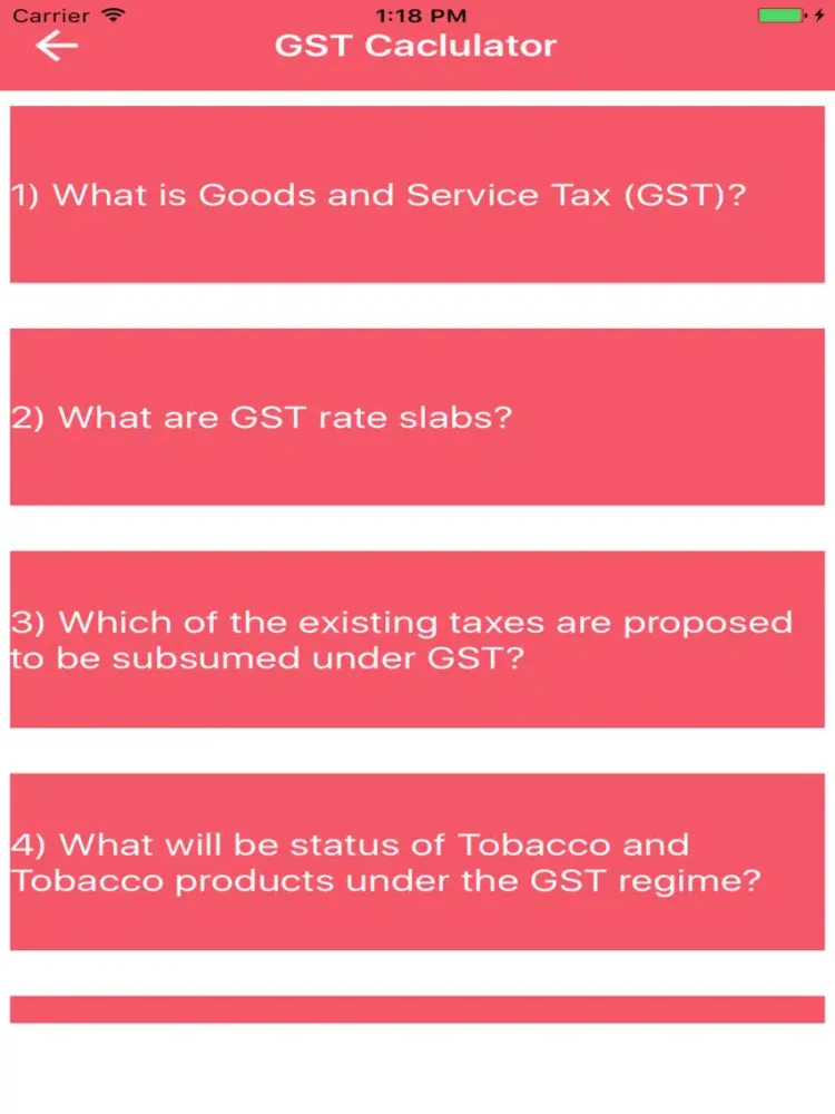 Ảnh chụp màn hình của India GST Calculator And Guide iPad 