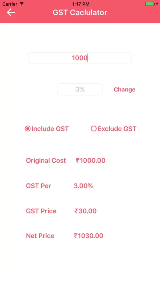 Ảnh chụp màn hình của India GST Calculator And Guide