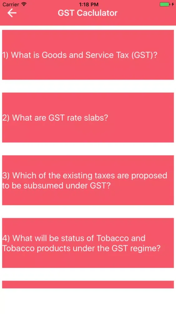 Ảnh chụp màn hình của India GST Calculator And Guide