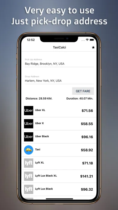 Скриншоты TaxiCalci - Compare Taxi Fares