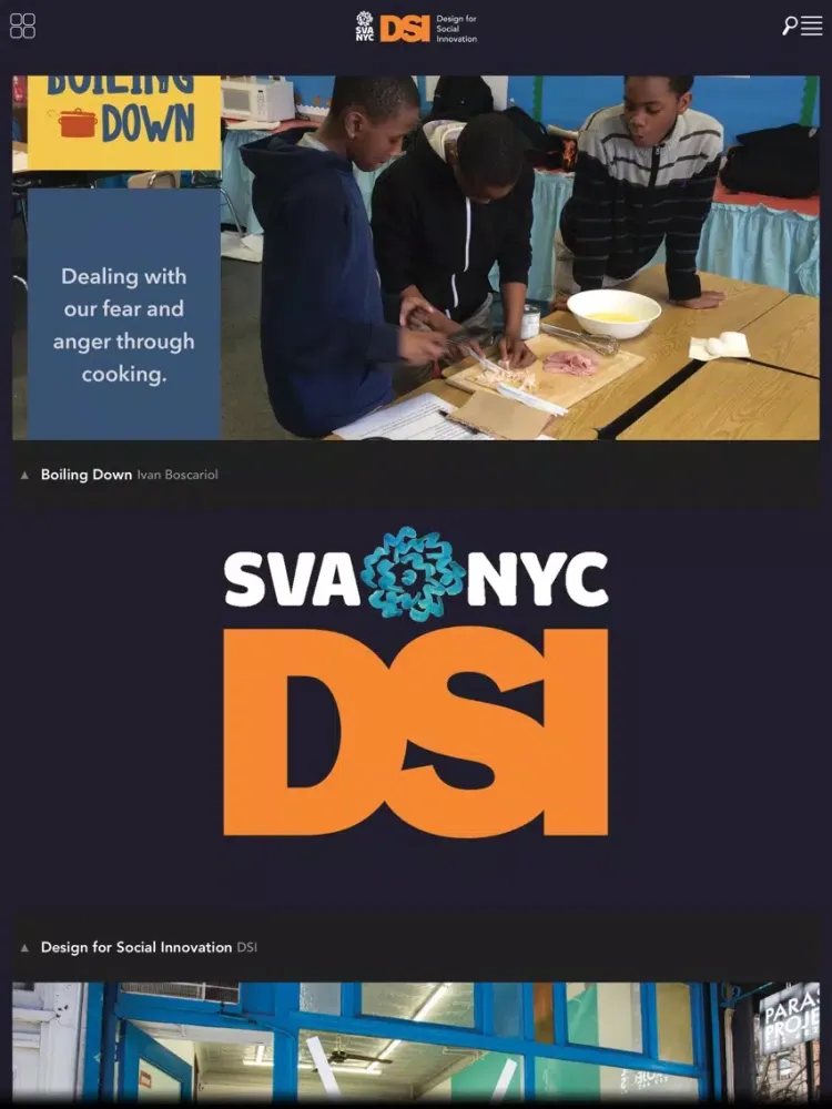Tangkapan skrin Design for Social Innovation at SVA Thesis Projects iPad 