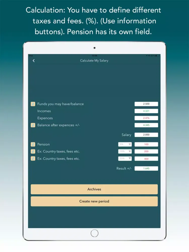 Скриншоты Calculate: My Salary iPad 