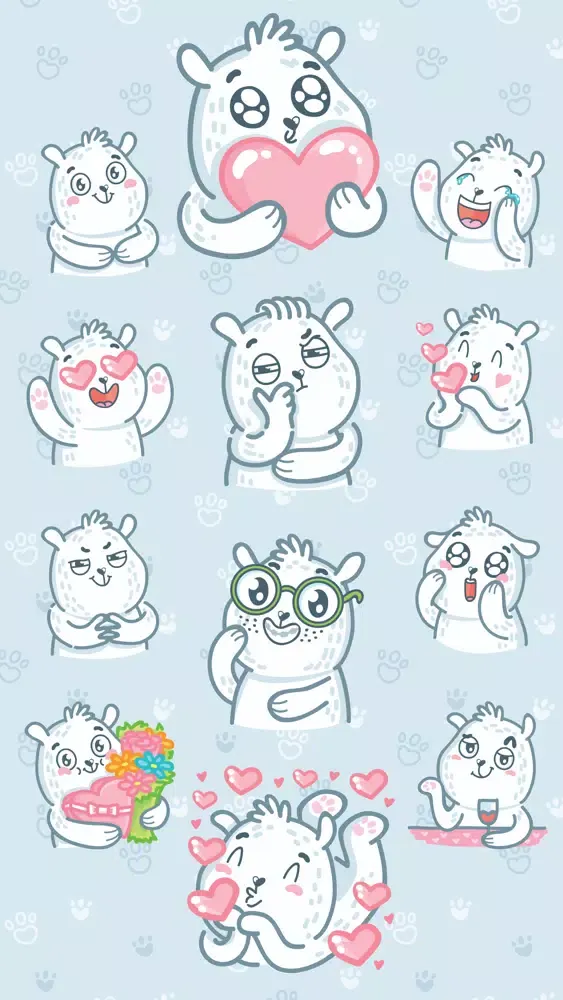 Capturas de tela do Polar Bear! Srickers for iMessage