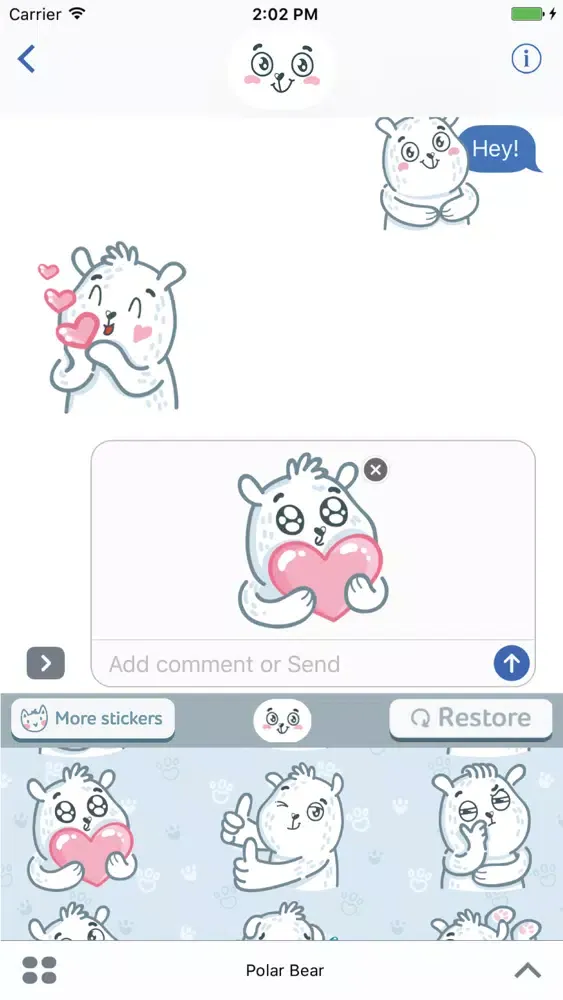 Capturas de tela do Polar Bear! Srickers for iMessage
