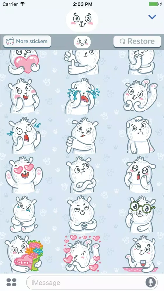Capturas de tela do Polar Bear! Srickers for iMessage