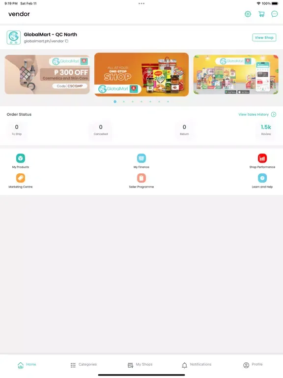GlobalMart Merchant iPad  Screenshots