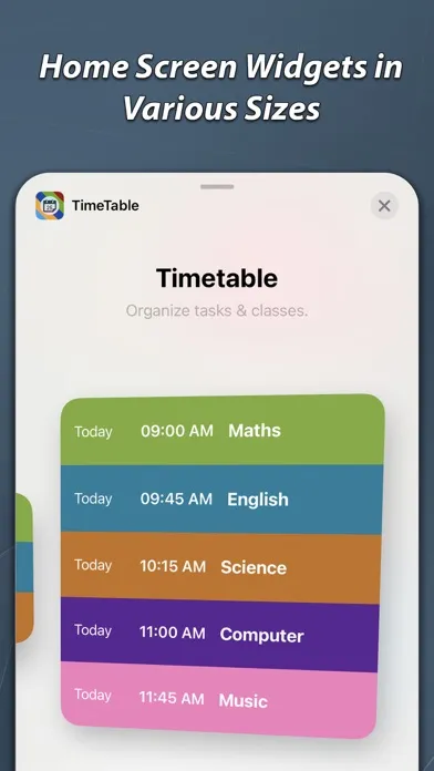 Zrzuty ekranu Timetable & Homework Planner