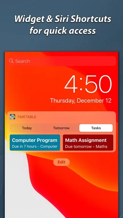 Zrzuty ekranu Timetable & Homework Planner