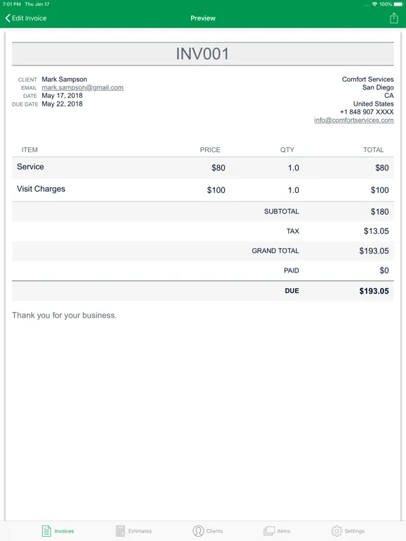 Captures d'écran de Invoice App for Small Business iPad 