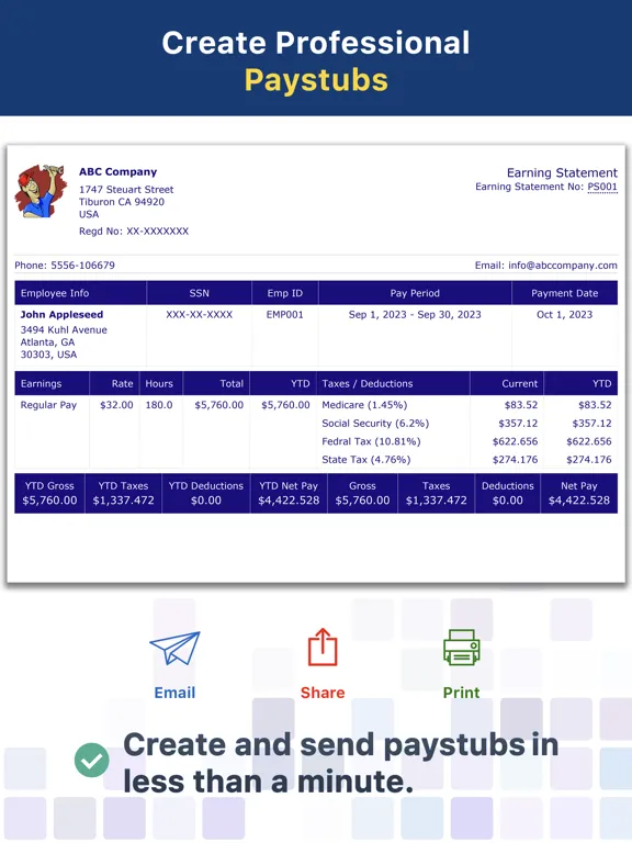 Paystub Builder: PDF Payslips iPad 应用截图