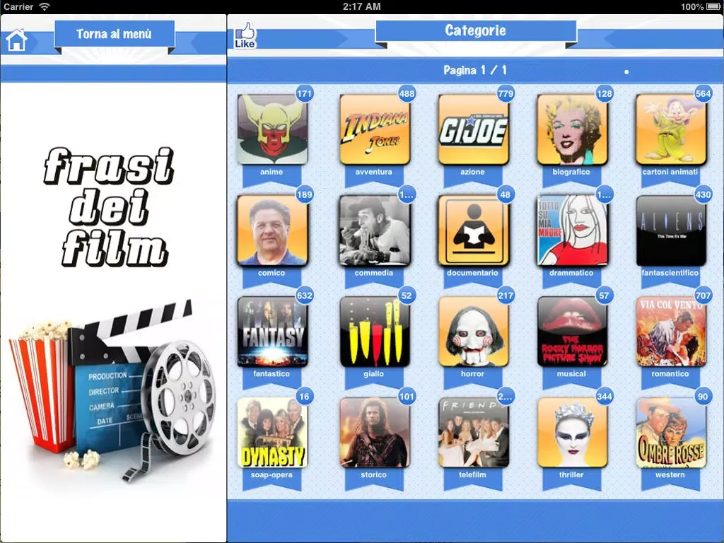 Frasi dei FILM LITE iPad 應用截圖