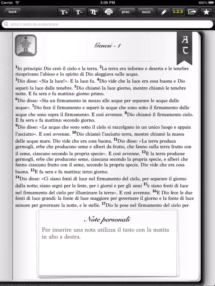 Screenshot di Sacra Bibbia LITE iPad 