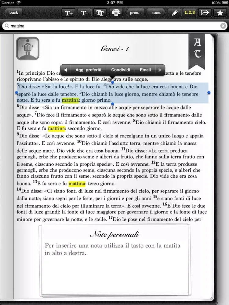 Screenshot di Sacra Bibbia LITE iPad 