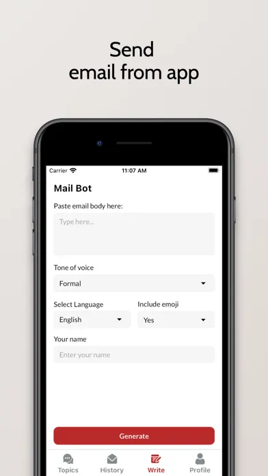 Ảnh chụp màn hình của AI Email Writer & Generator