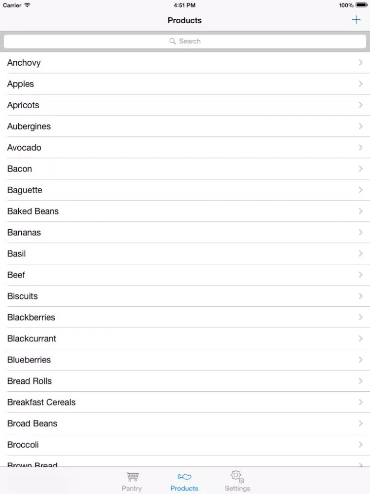 Tangkapan layar Food Saver iPad 