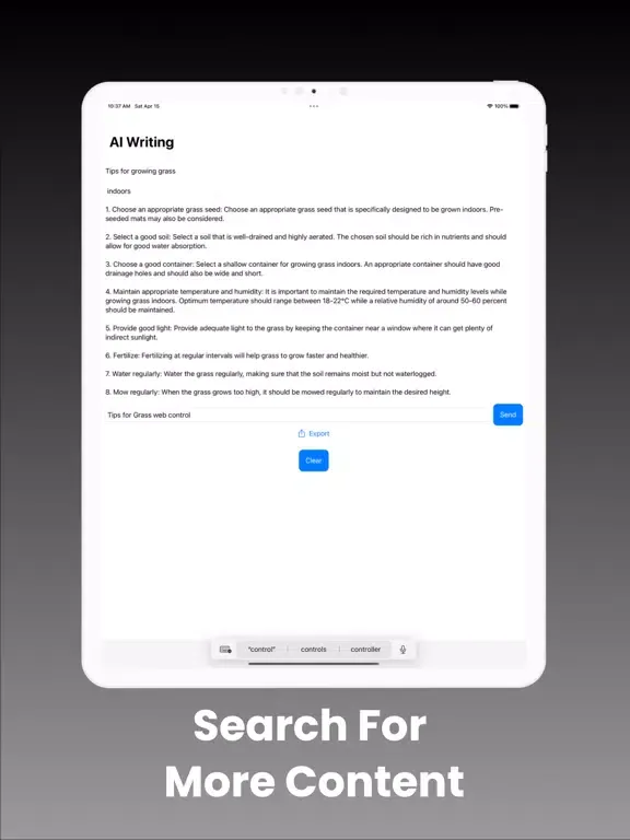 Tangkapan skrin AI Writing* iPad 