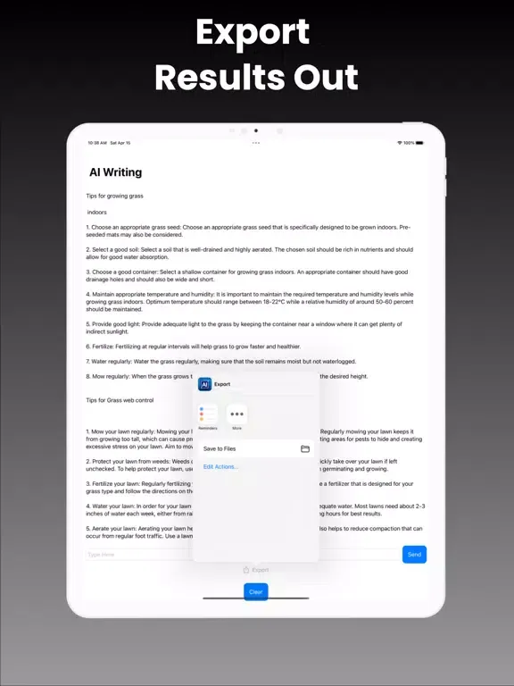 Tangkapan skrin AI Writing* iPad 