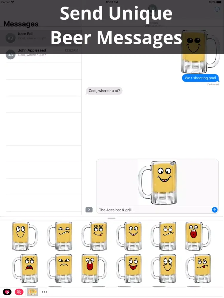 ภาพหน้าจอของ Beer Emoji Party: Fun Stickers iPad 