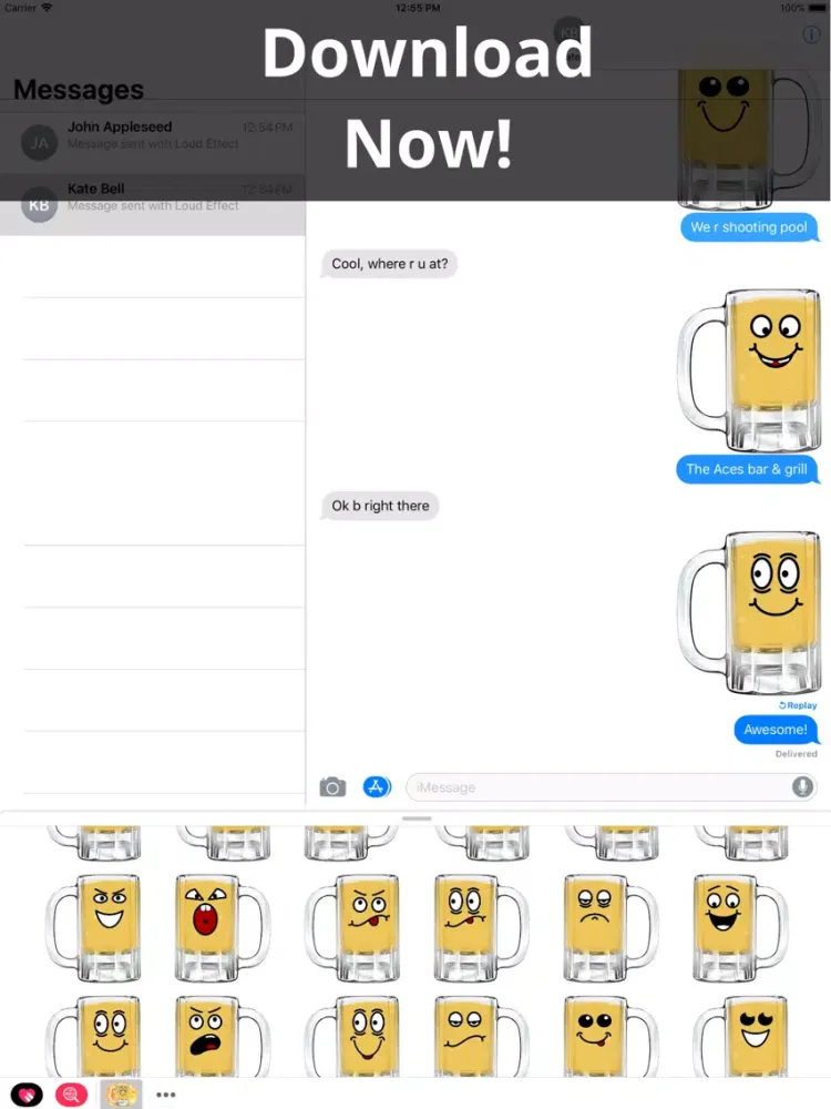 ภาพหน้าจอของ Beer Emoji Party: Fun Stickers iPad 