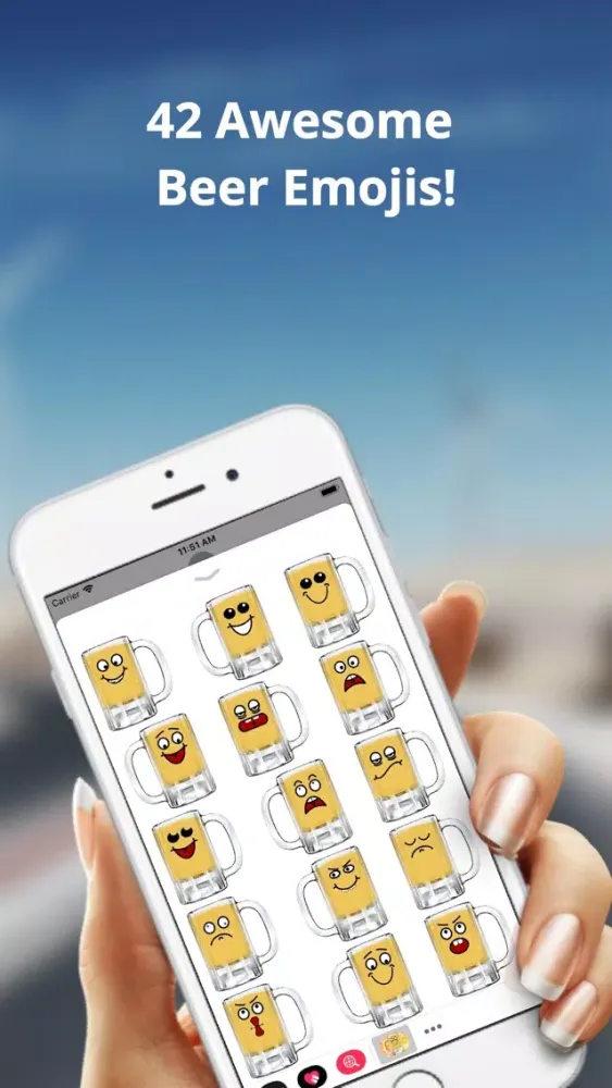 ภาพหน้าจอของ Beer Emoji Party: Fun Stickers