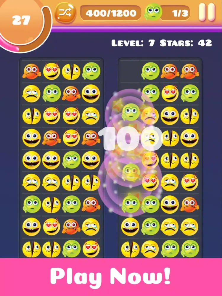 Match 4 Emojis - Line Up Four In a Row Not Three iPad 应用截图