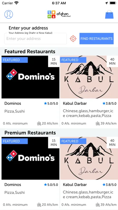 Captures d'écran de Afghan Online Food