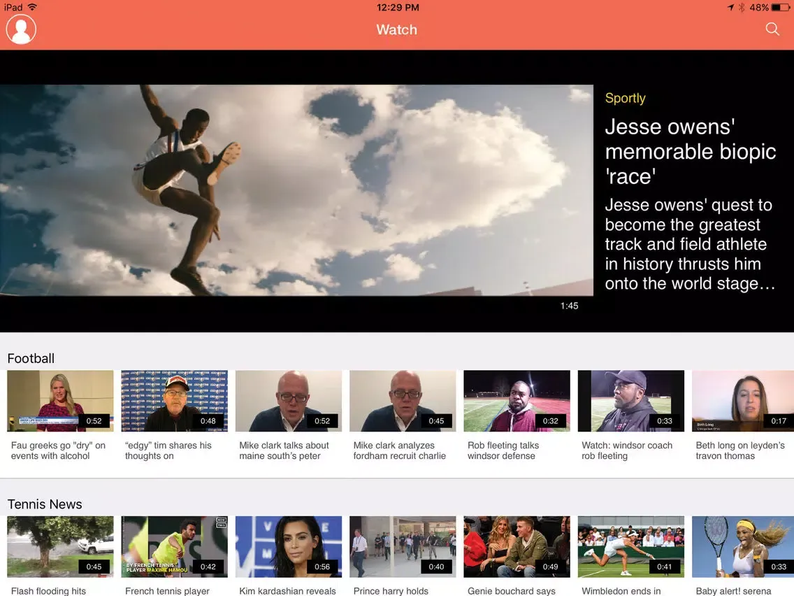 Sportly.tv iPad  Ekran Görüntüleri