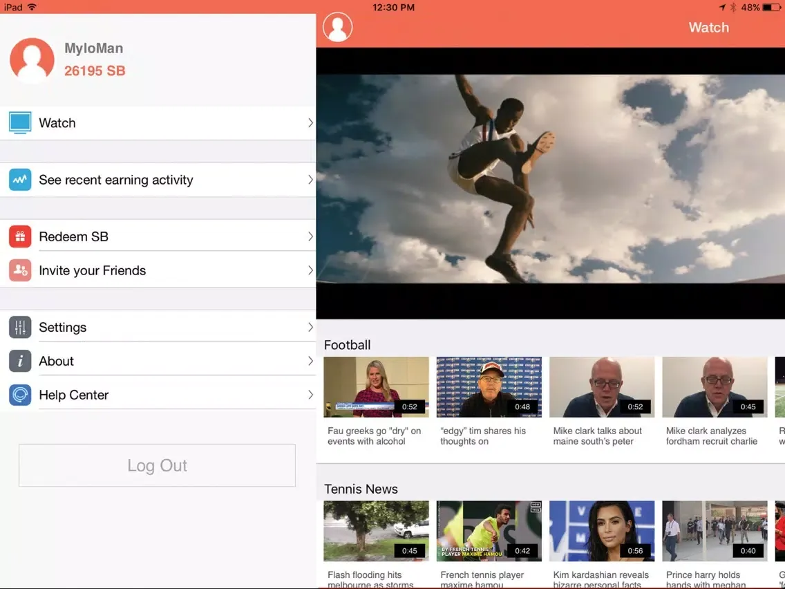 Sportly.tv iPad  Ekran Görüntüleri