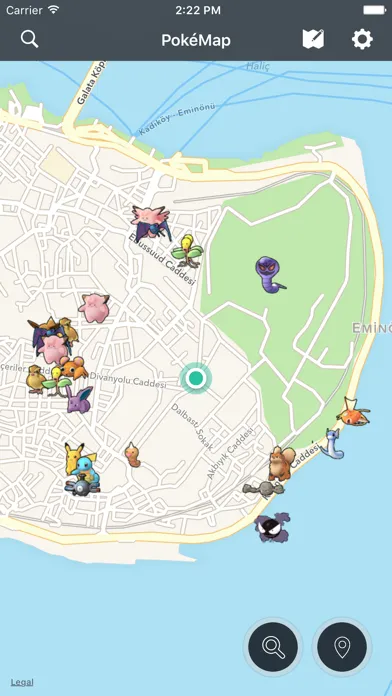Capturas de tela do PokeMap - Maps to locate rare Pokemons !