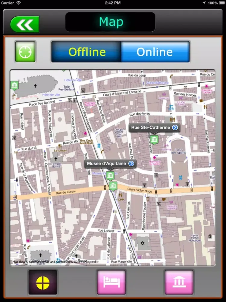 Bordeaux Offline Map Guide iPad  Screenshots