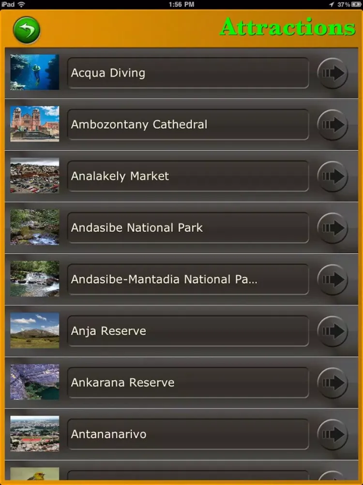 Tangkapan skrin Madagascar Tourism Guide iPad 