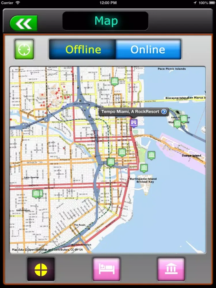 Miami Offline Map Travel Guide iPad  Screenshots