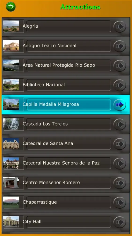 Capturas de tela do El Salvador Tourism Guide