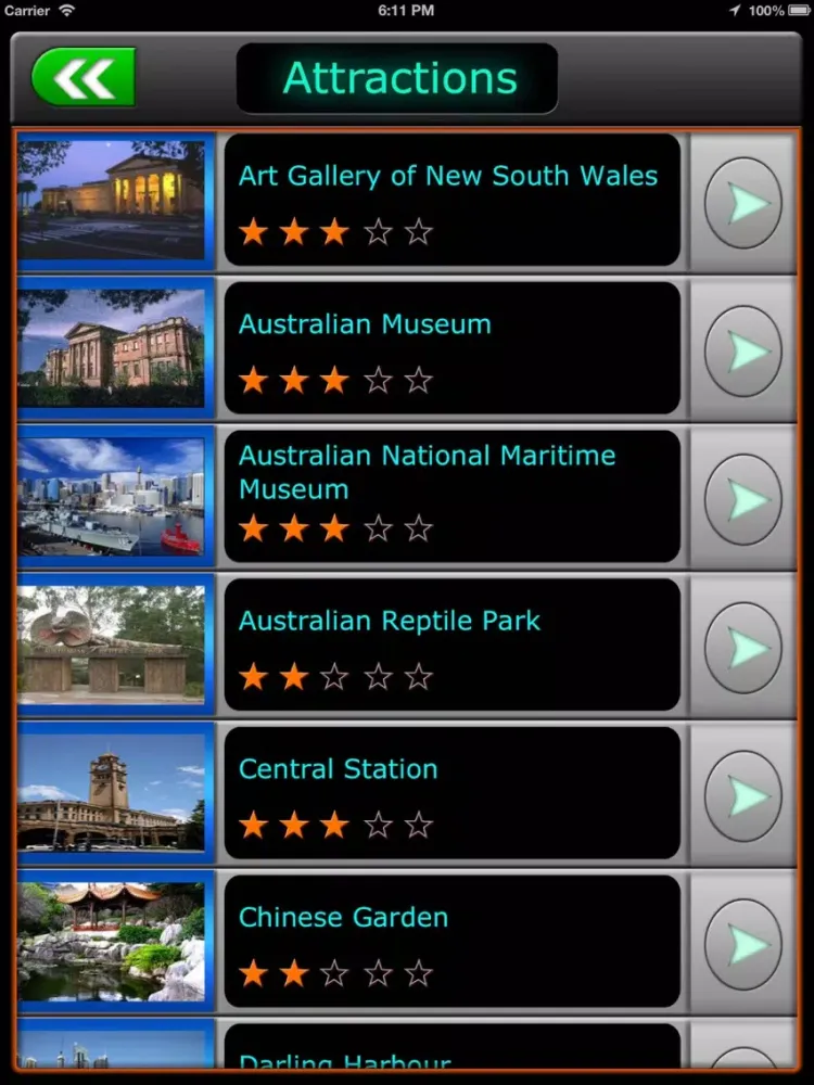 Sydney Offline Travel Guide iPad  Screenshots