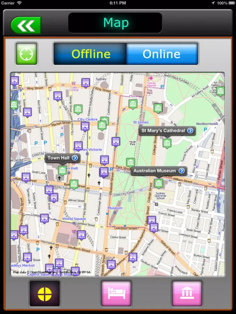 Sydney Offline Travel Guide iPad  Screenshots