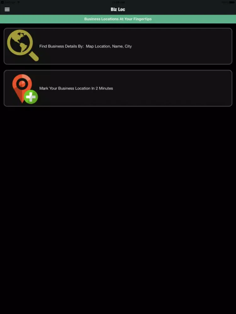 Biz Loc iPad  Screenshots